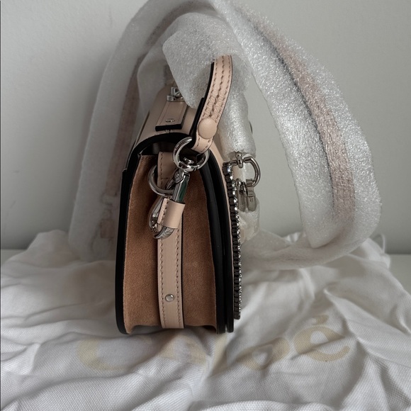 Chloe Nile Leather Shoulder Bag with Embellishment in Cement Pink (NWT) - Picture 8 of 12